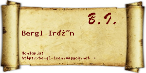 Bergl Irén névjegykártya